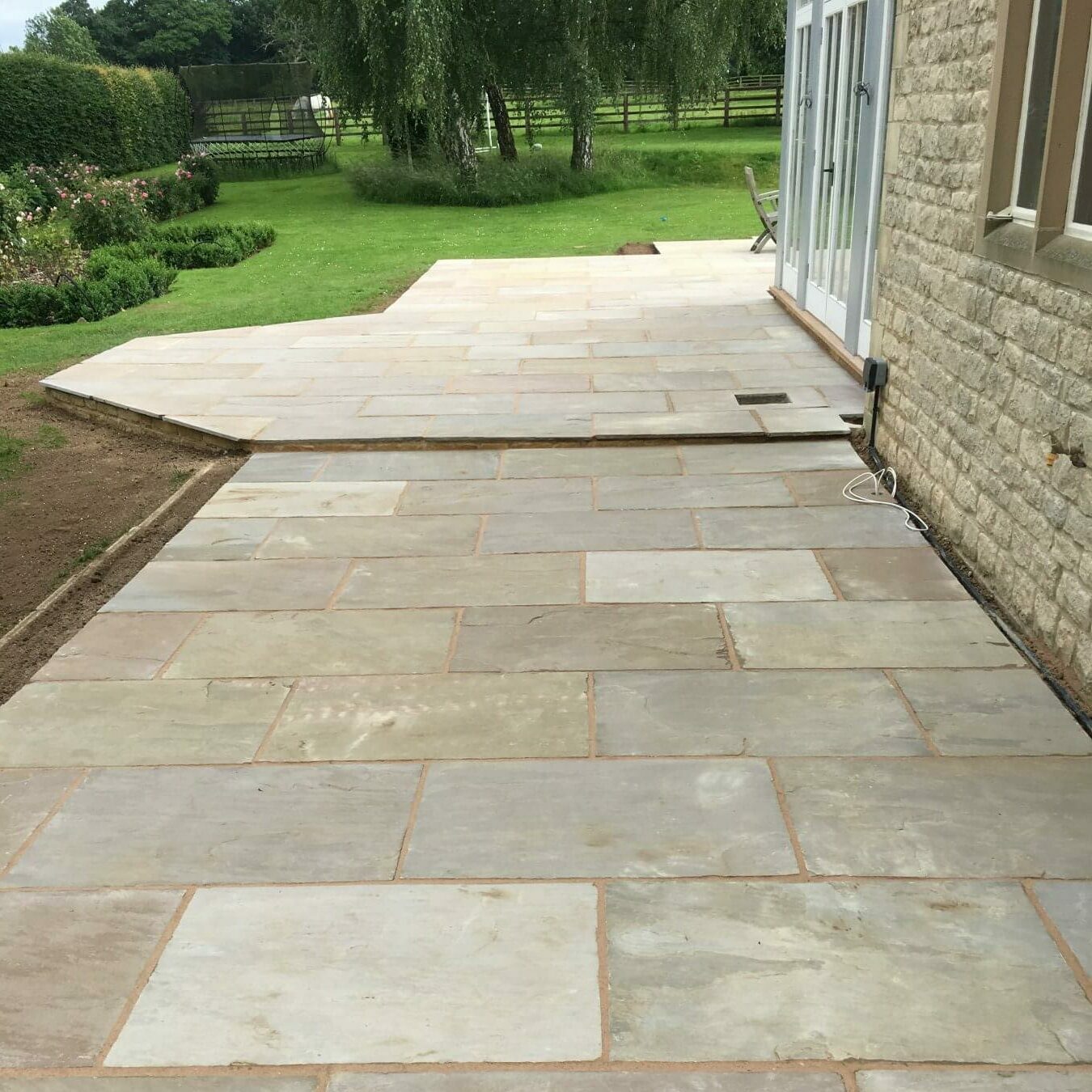 Raj Green Sandstone - Hand Dressed Edges - Single Size Paving Slabs