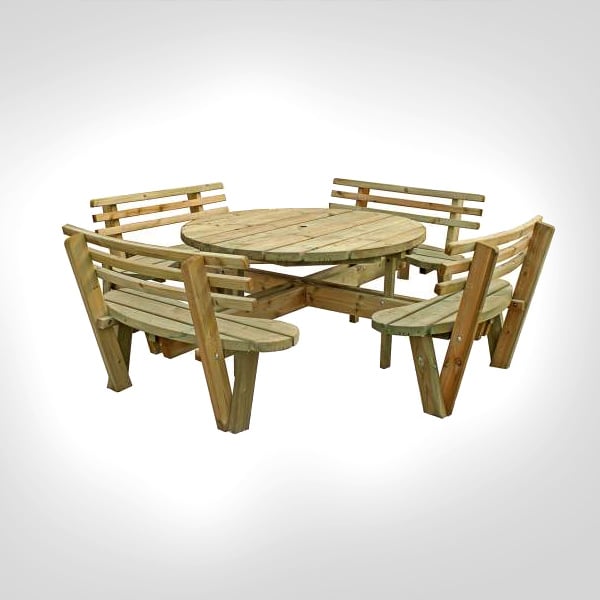 Round Picnic Table With Seat Backs The Mick George Group Round Picnic Table With Seat Backs, Round Picnic Table With Seat Backs