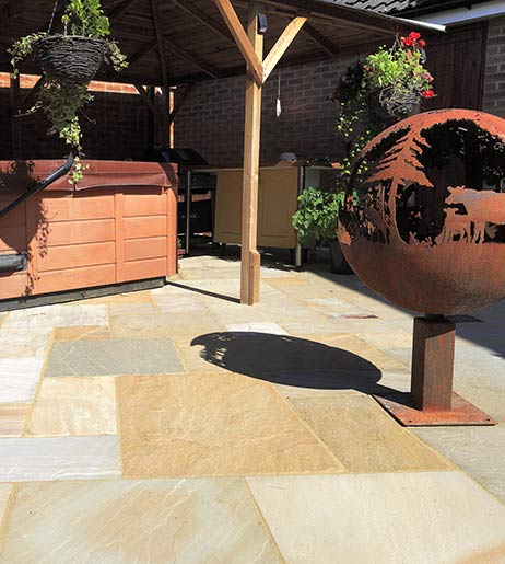 Sandstone paving mobile