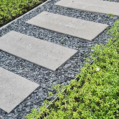 Installing Blue Slate Chippings