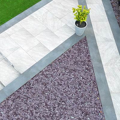 Installing Plum Slate Chippings