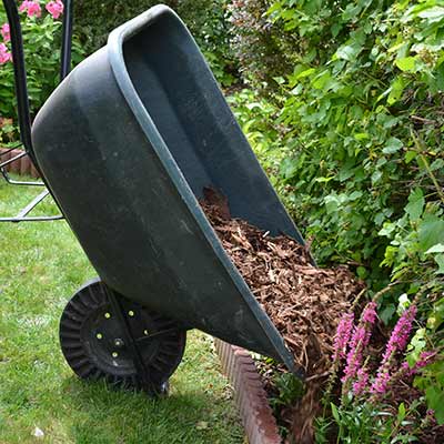 Installing Bark Chippings